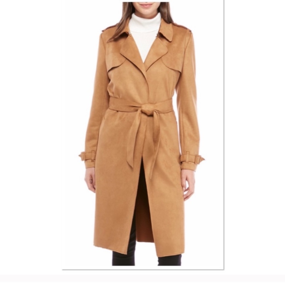 Washable Suede Trench Coat